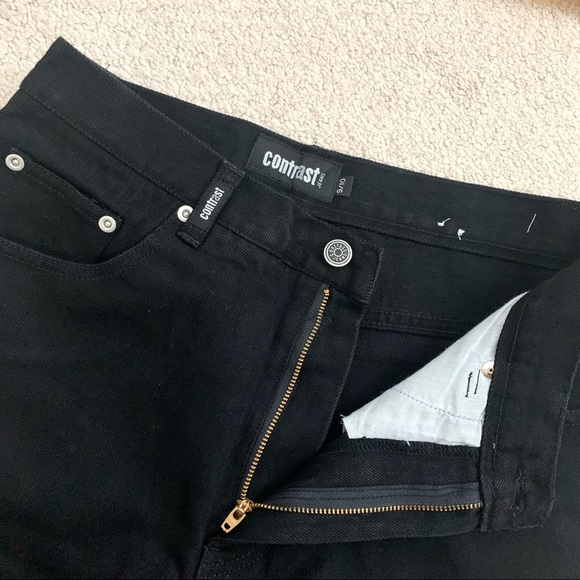NWOT Black Contrast Jeans Straight Leg - Picture 7 of 12